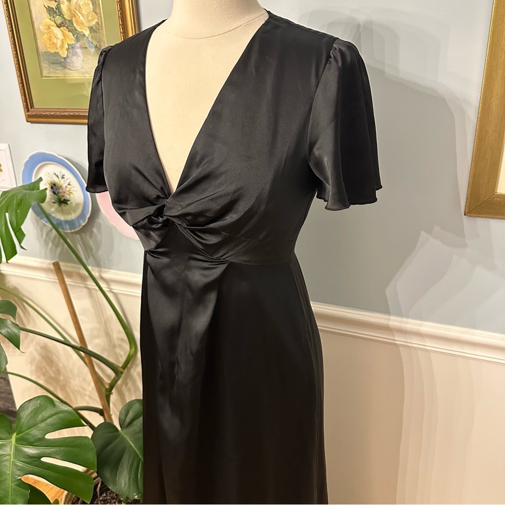 Show Me Your Mumu Rome Twist Gown Black Medium Evening Formal Silky Wedding - Picture 2 of 10